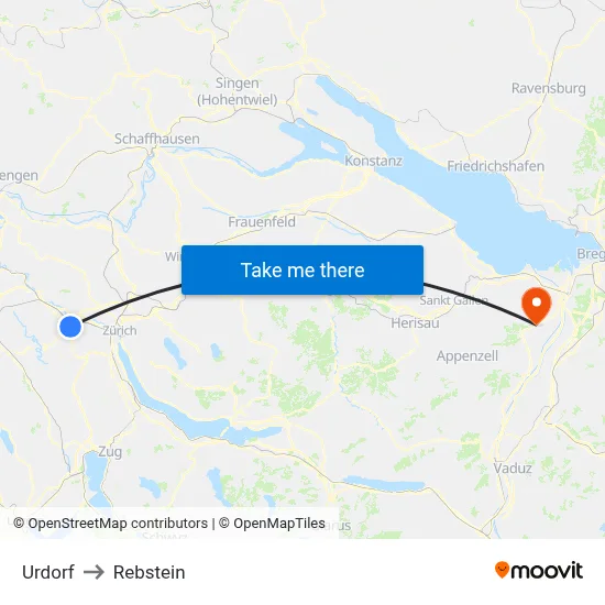 Urdorf to Rebstein map
