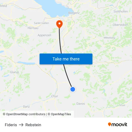 Fideris to Rebstein map