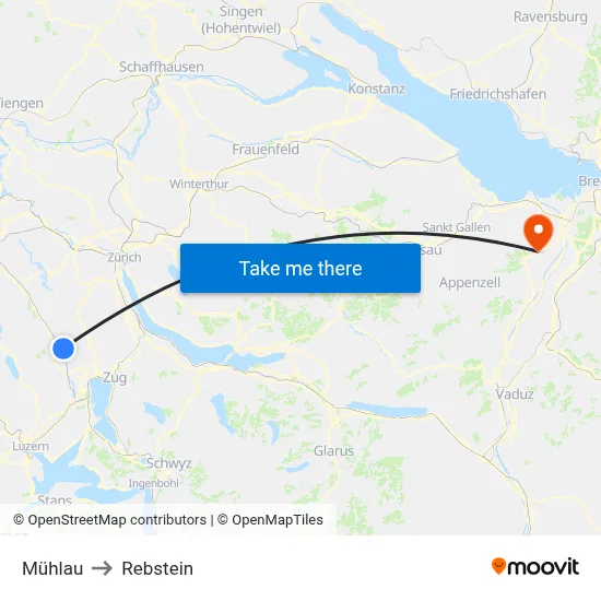 Mühlau to Rebstein map