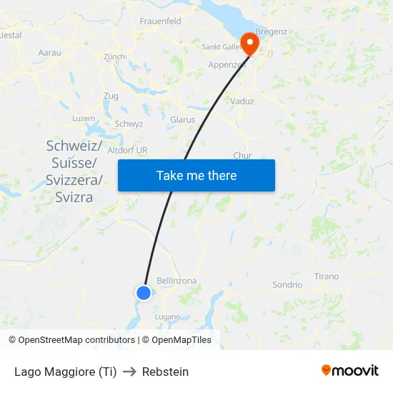 Lago Maggiore (Ti) to Rebstein map
