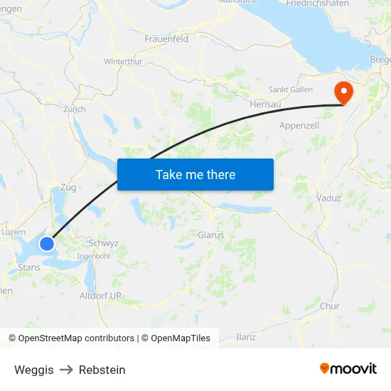 Weggis to Rebstein map