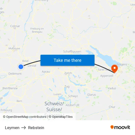 Leymen to Rebstein map