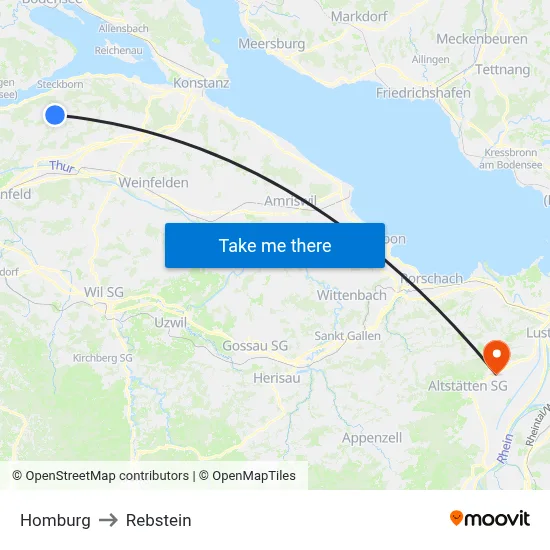 Homburg to Rebstein map