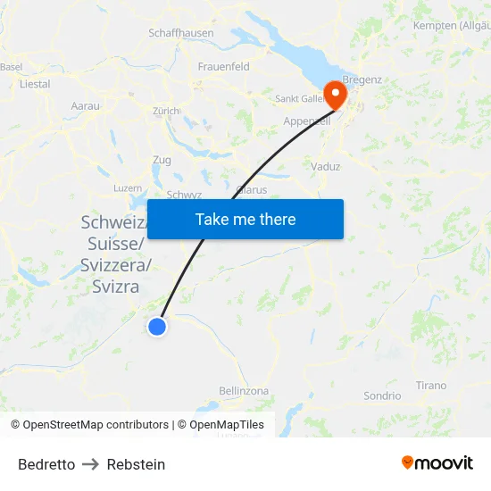 Bedretto to Rebstein map