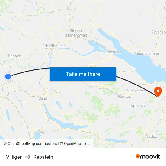 Villigen to Rebstein map