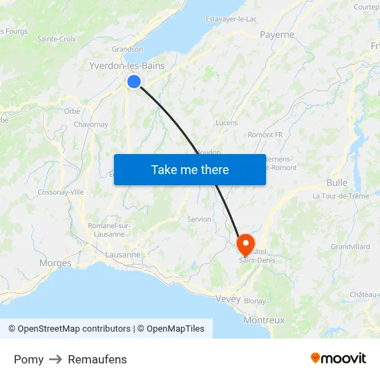 Pomy to Remaufens map