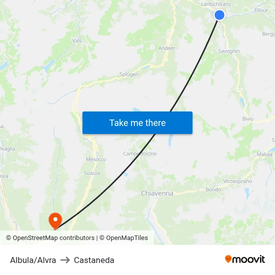 Albula/Alvra to Castaneda map