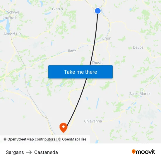 Sargans to Castaneda map