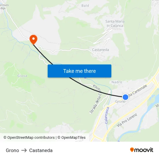 Grono to Castaneda map
