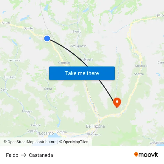 Faido to Castaneda map