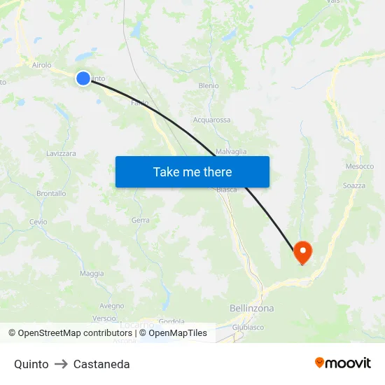 Quinto to Castaneda map
