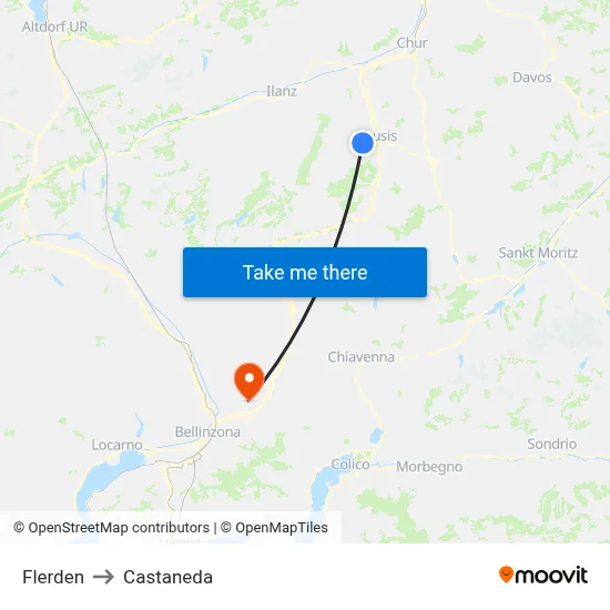 Flerden to Castaneda map