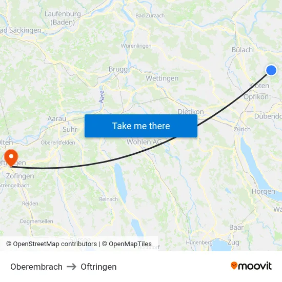 Oberembrach to Oftringen map