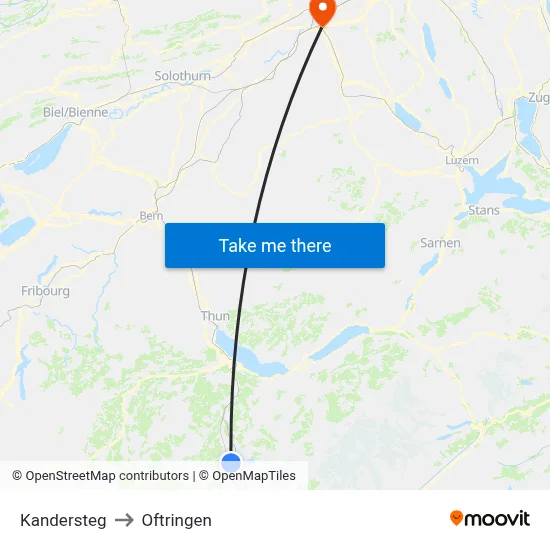 Kandersteg to Oftringen map