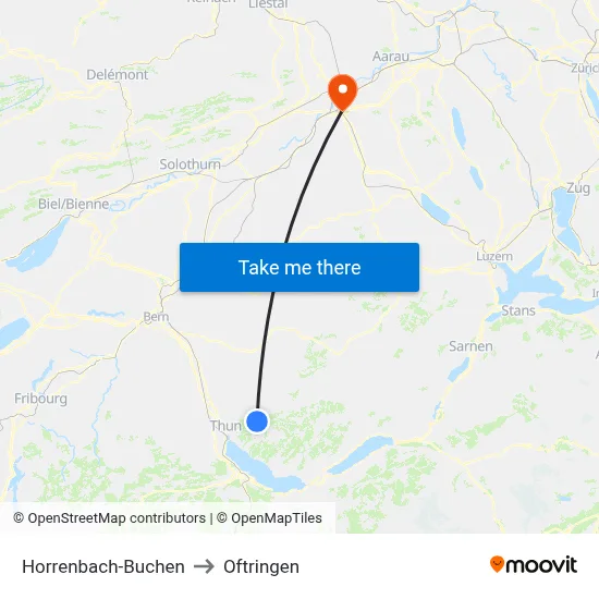 Horrenbach-Buchen to Oftringen map