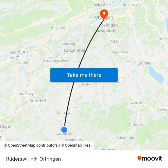 Rüderswil to Oftringen map
