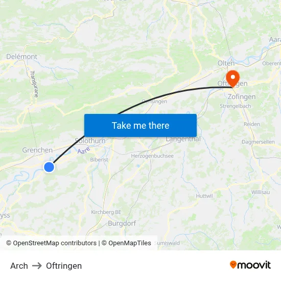 Arch to Oftringen map