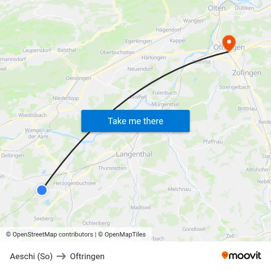 Aeschi (So) to Oftringen map