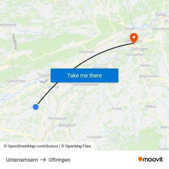 Unterramsern to Oftringen map