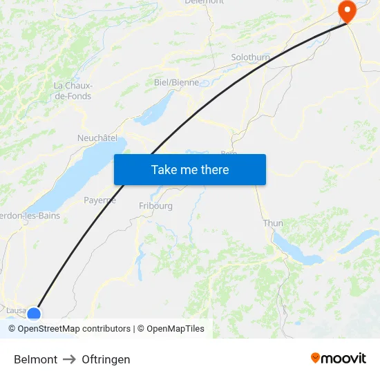 Belmont to Oftringen map