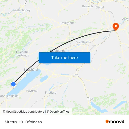 Mutrux to Oftringen map