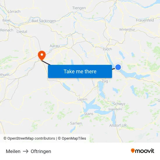 Meilen to Oftringen map