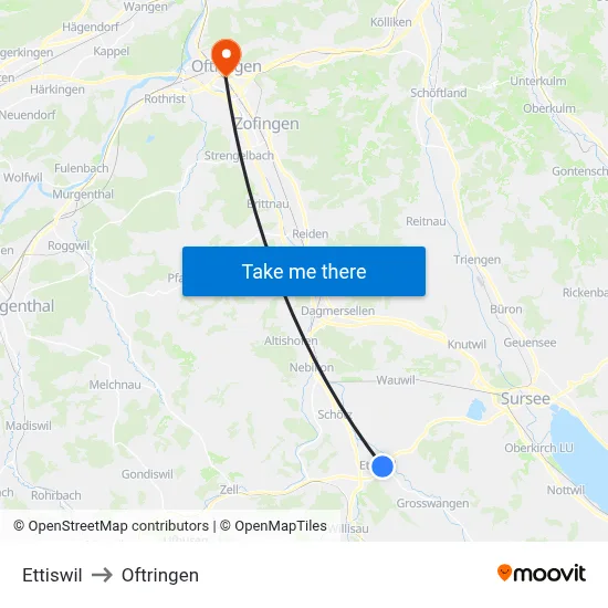 Ettiswil to Oftringen map