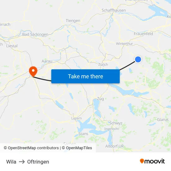Wila to Oftringen map