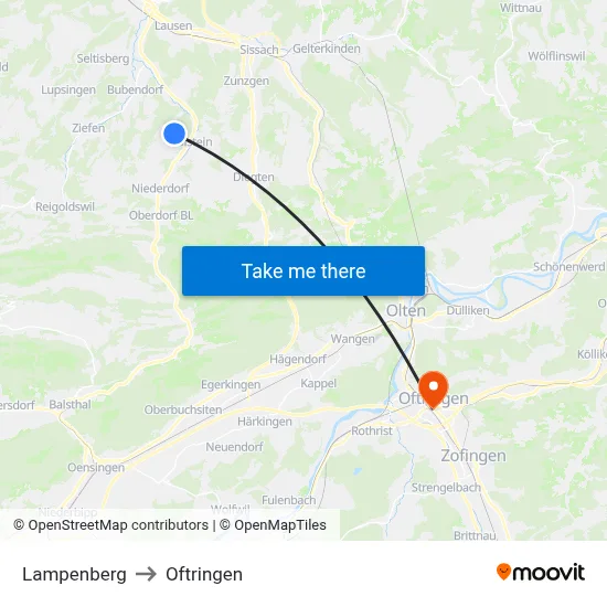 Lampenberg to Oftringen map