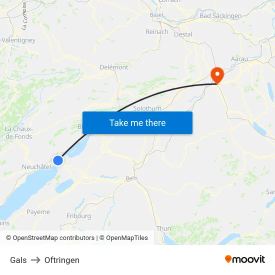 Gals to Oftringen map