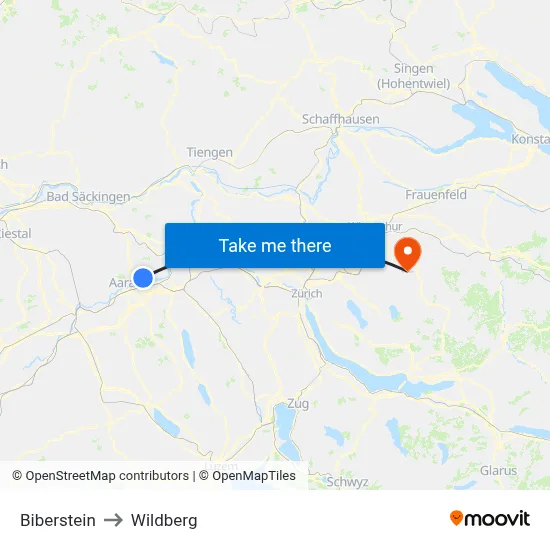 Biberstein to Wildberg map