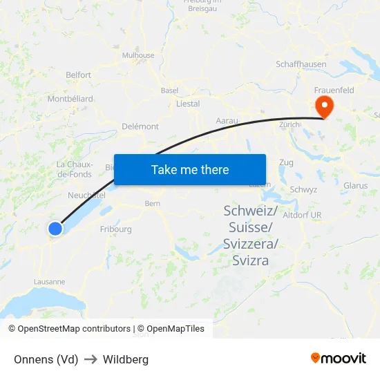 Onnens (Vd) to Wildberg map