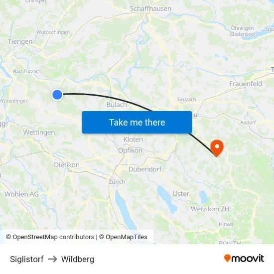 Siglistorf to Wildberg map
