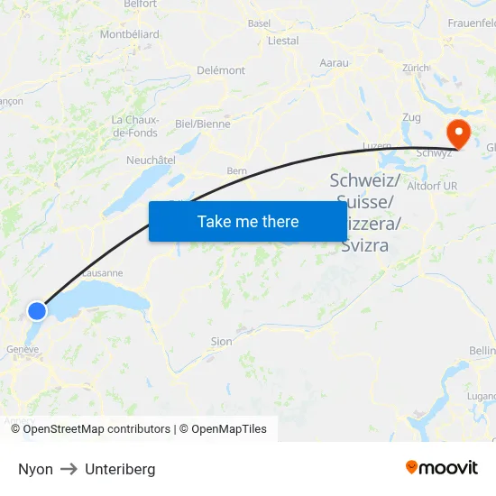 Nyon to Unteriberg map