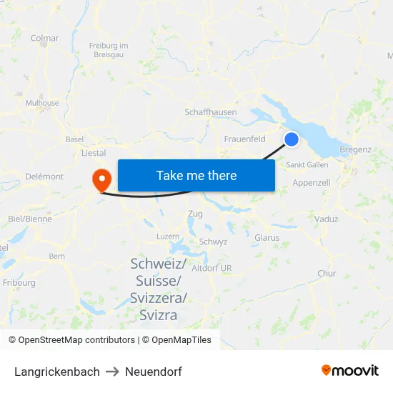 Langrickenbach to Neuendorf map