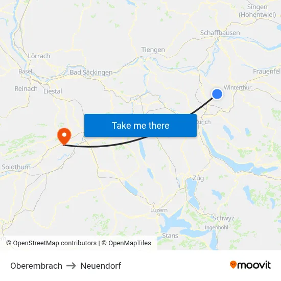 Oberembrach to Neuendorf map