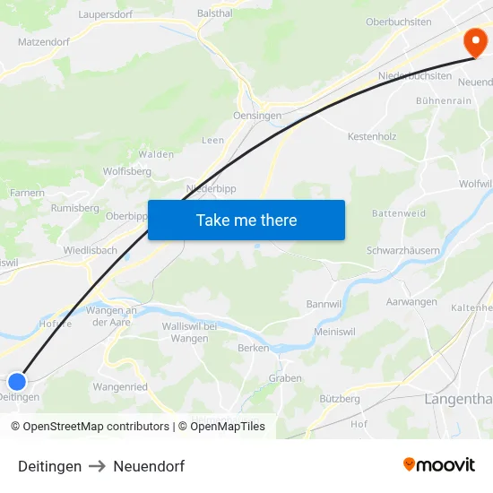 Deitingen to Neuendorf map