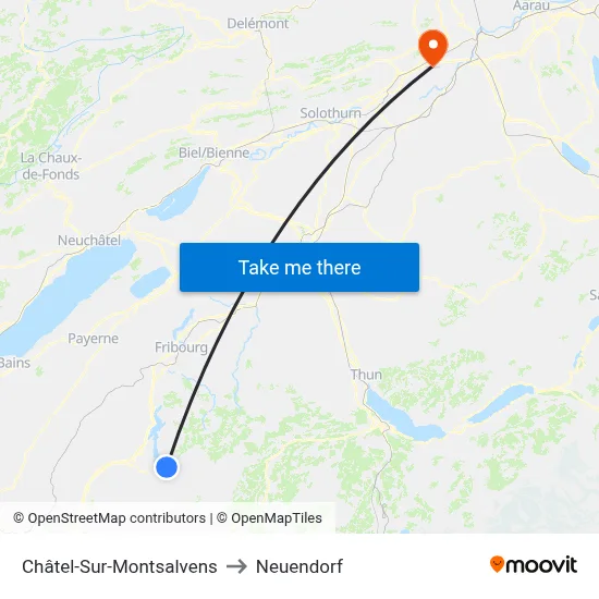 Châtel-Sur-Montsalvens to Neuendorf map