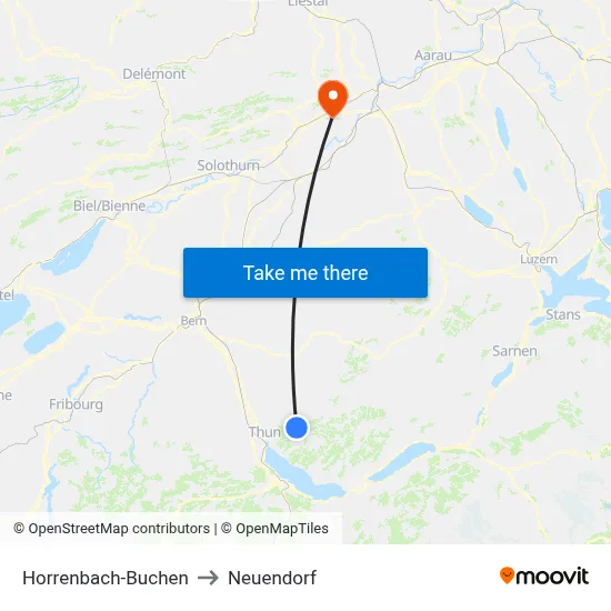Horrenbach-Buchen to Neuendorf map