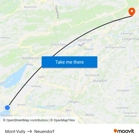 Mont-Vully to Neuendorf map
