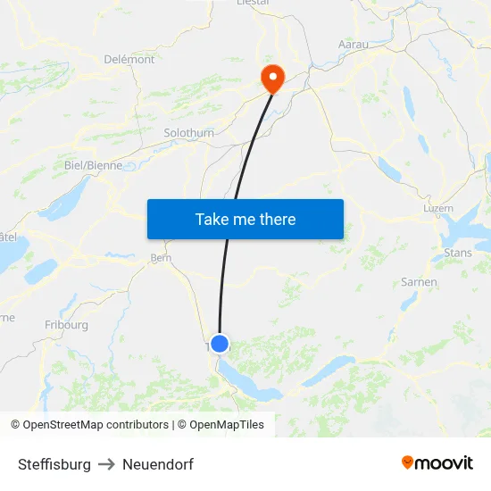 Steffisburg to Neuendorf map