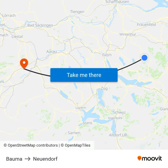 Bauma to Neuendorf map