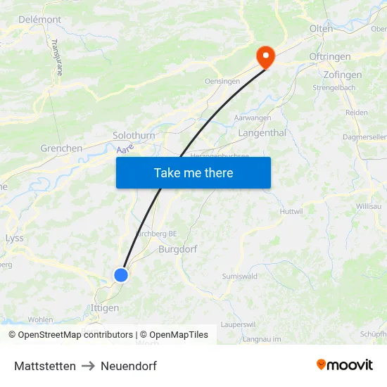 Mattstetten to Neuendorf map