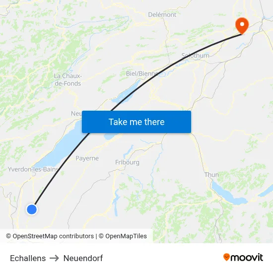 Echallens to Neuendorf map