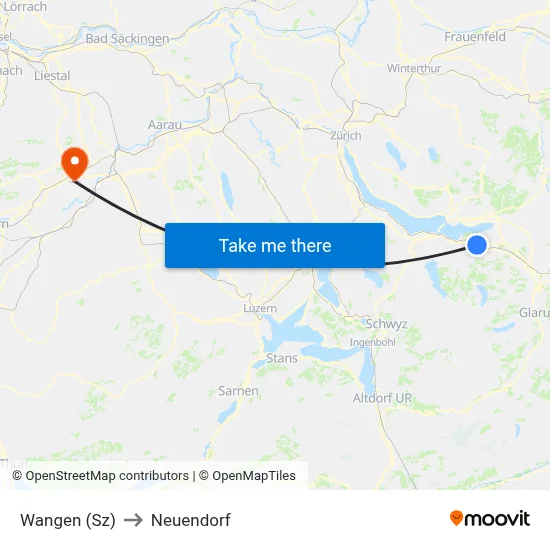Wangen (Sz) to Neuendorf map