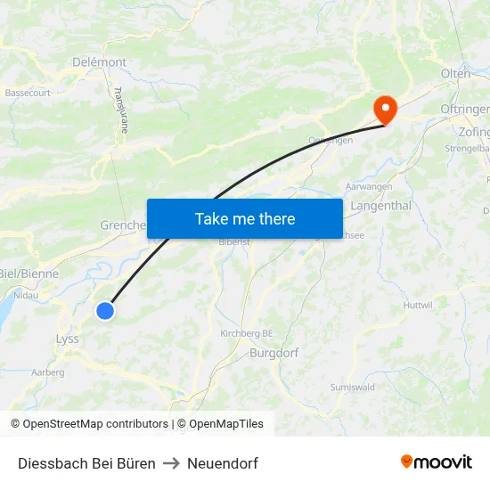 Diessbach Bei Büren to Neuendorf map