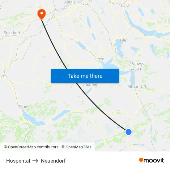 Hospental to Neuendorf map