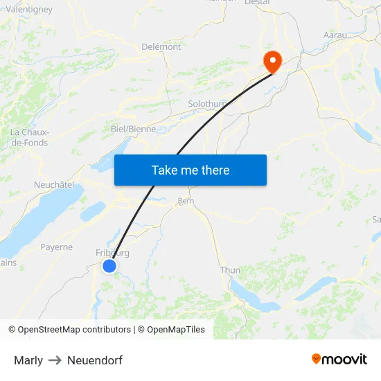 Marly to Neuendorf map