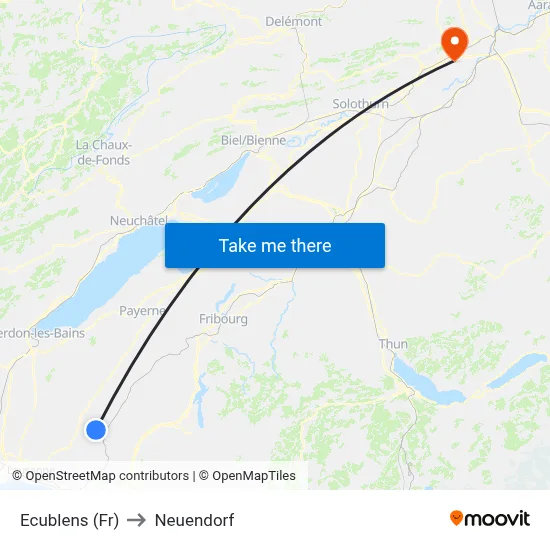 Ecublens (Fr) to Neuendorf map