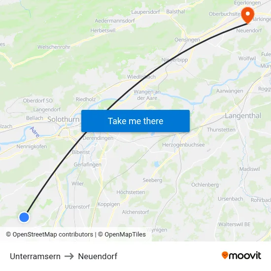 Unterramsern to Neuendorf map
